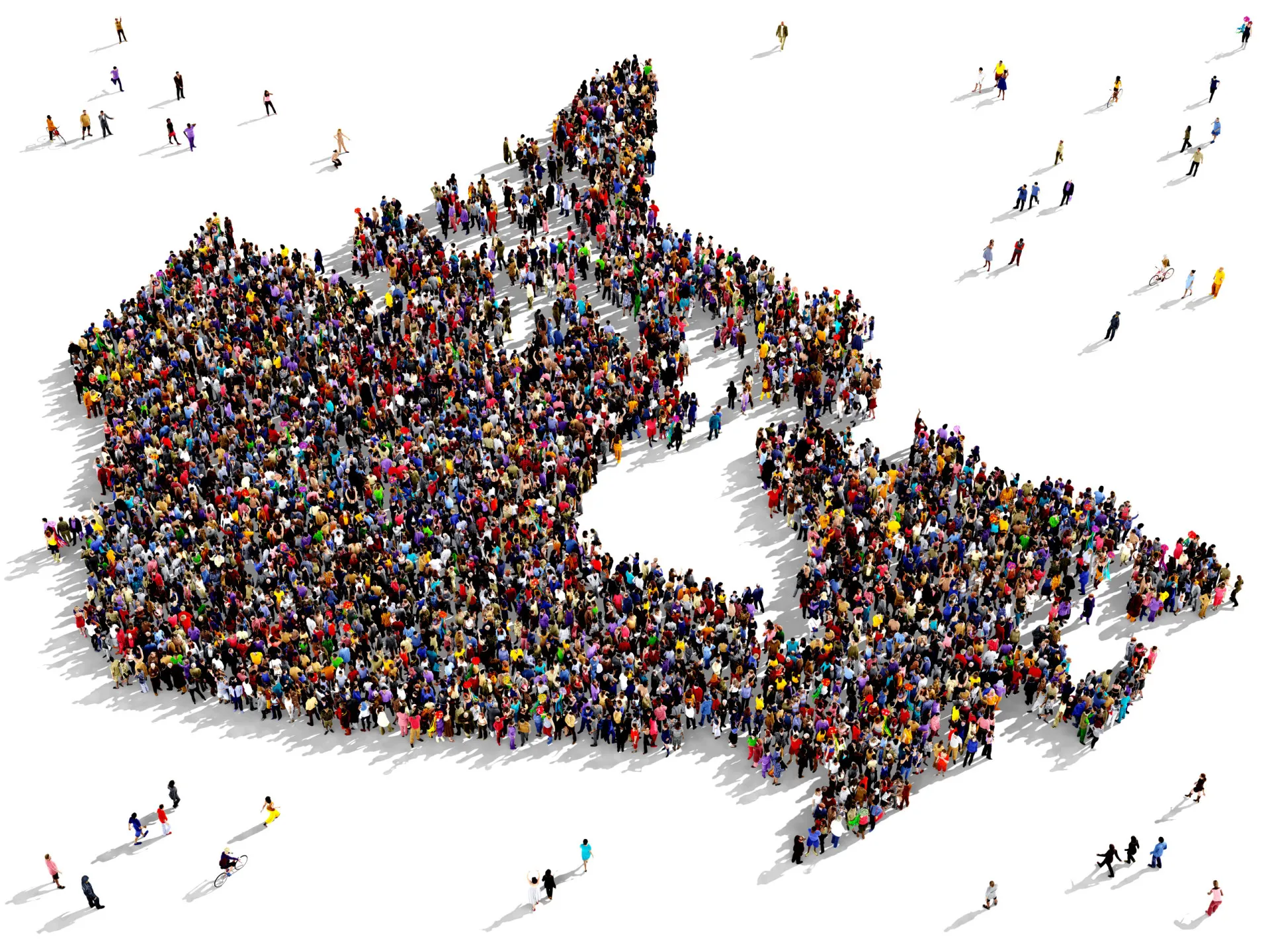 Um grupo diversificado de pessoas de origem indiana no Canadá.