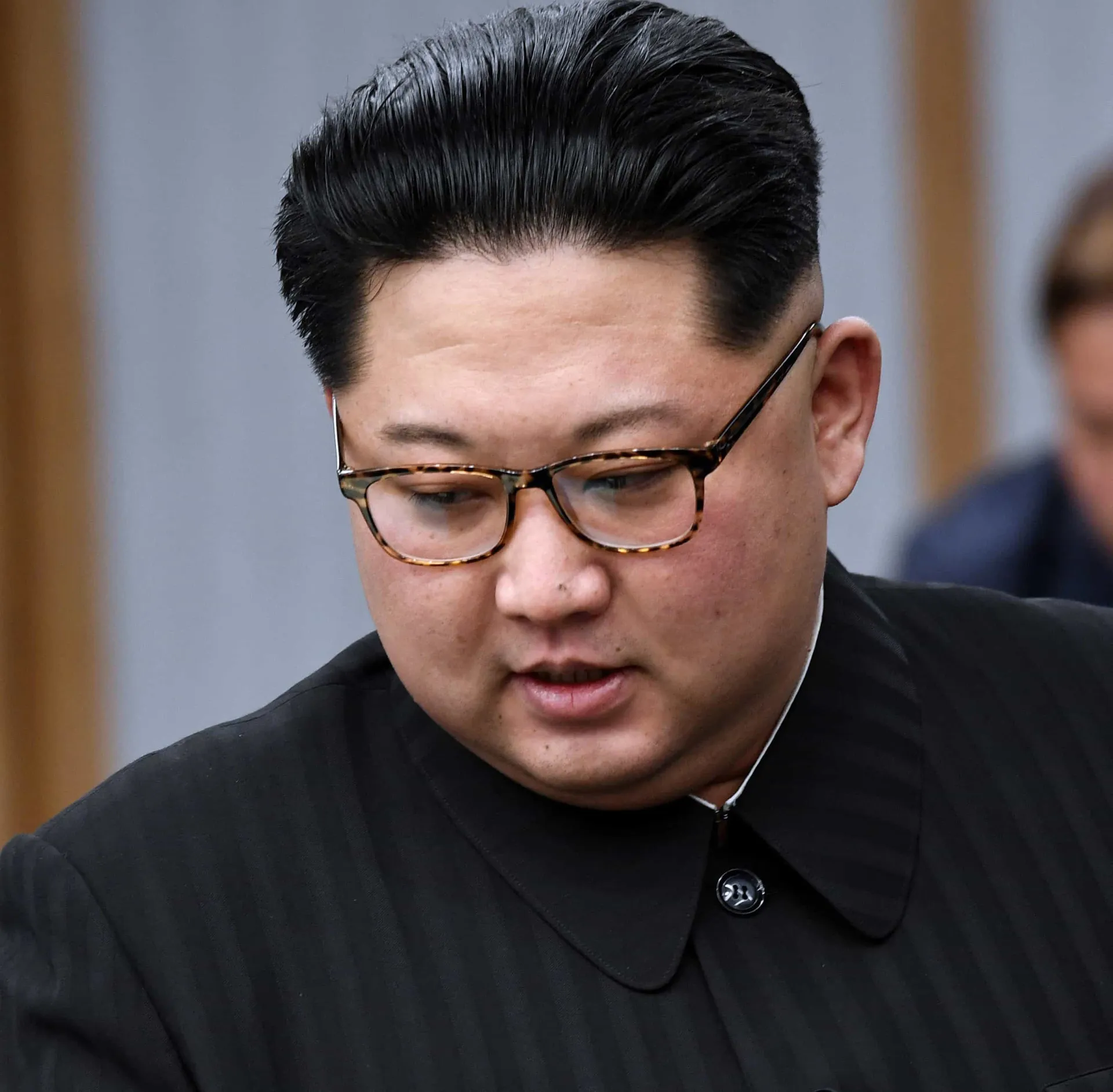 O líder norte-coreano Kim Jong-un em um evento público.