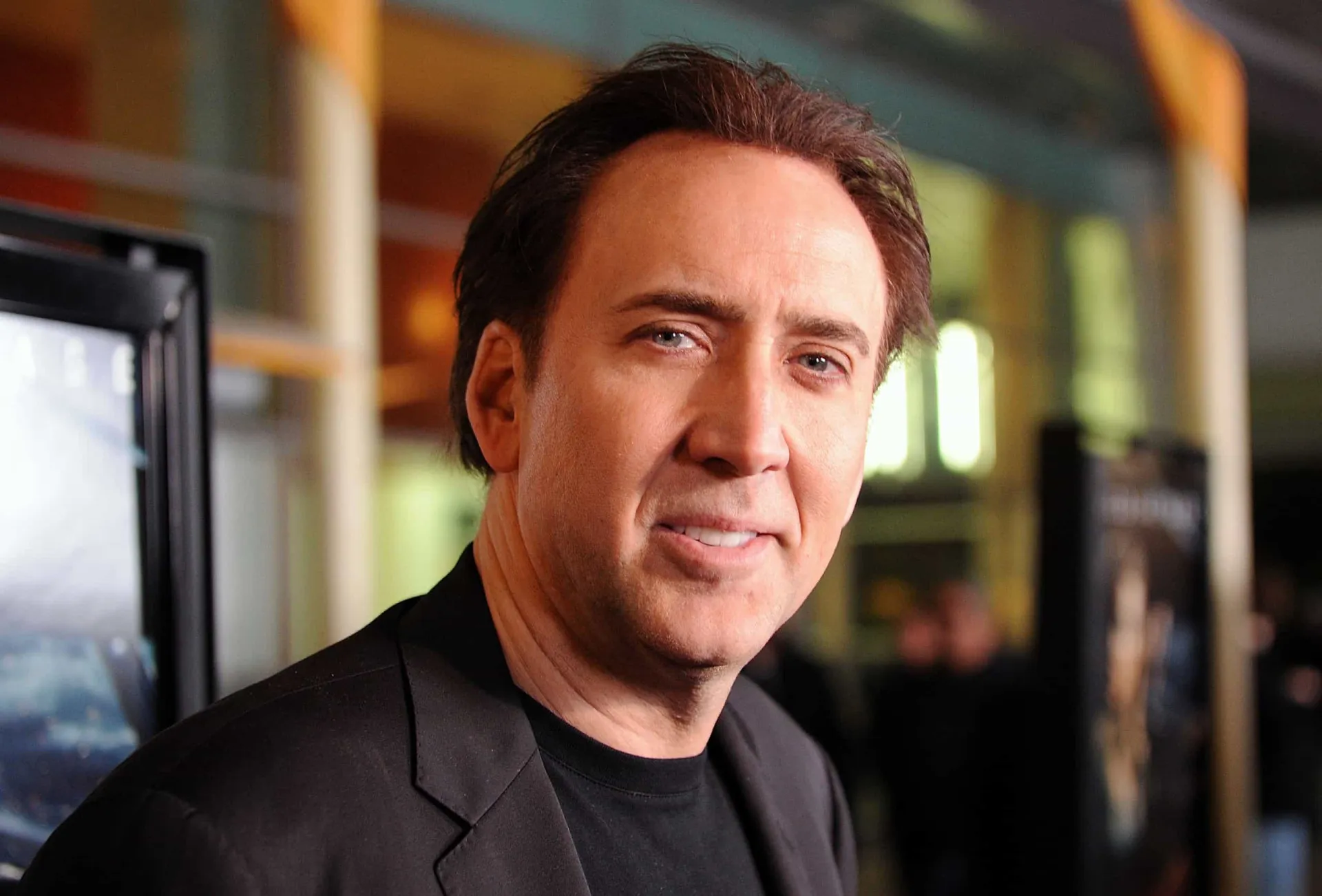 O ator Nicolas Cage em um evento de cinema.