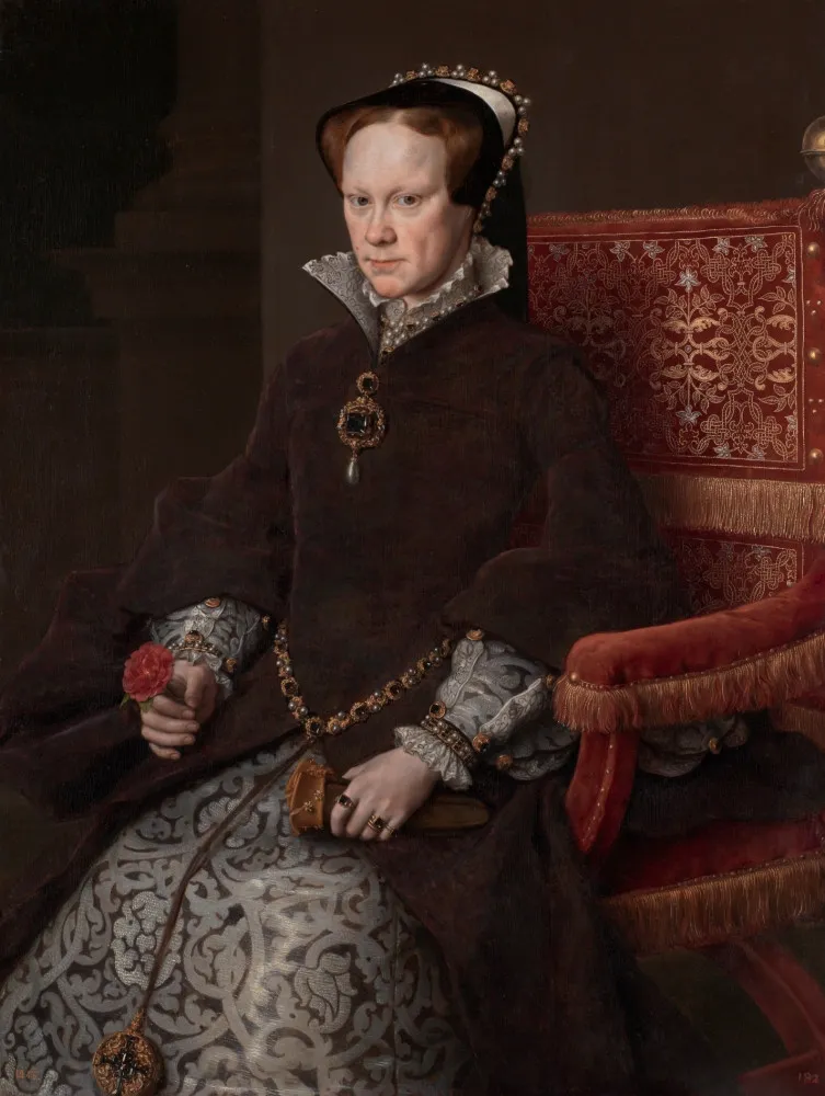 Retrato histórico da Rainha Maria I da Inglaterra, conhecida como 'Bloody Mary'.