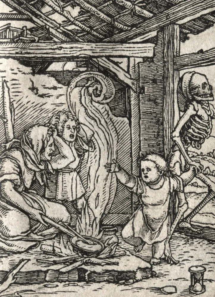 Pintura mostrando a perseguição de judeus na Alemanha durante a Peste Negra.