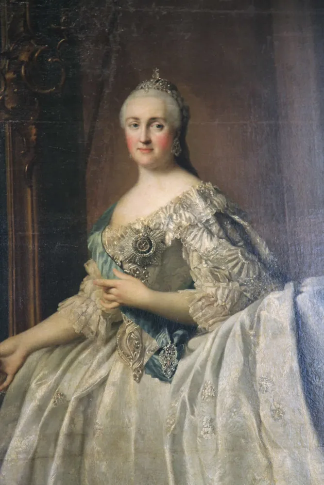 Retrato oficial de Catarina, a Grande, Imperatriz da Rússia.