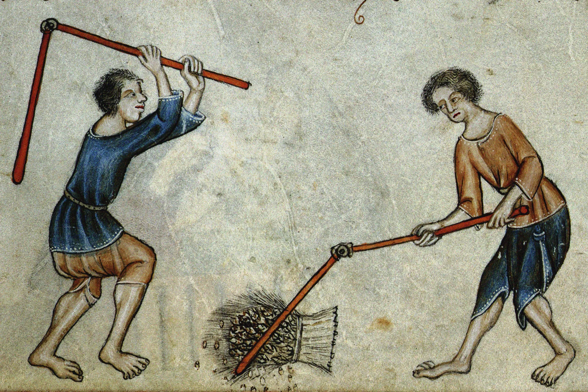 Uma pintura dramática de uma cidade medieval sendo invadida, reforçando a ideia de um período caótico.