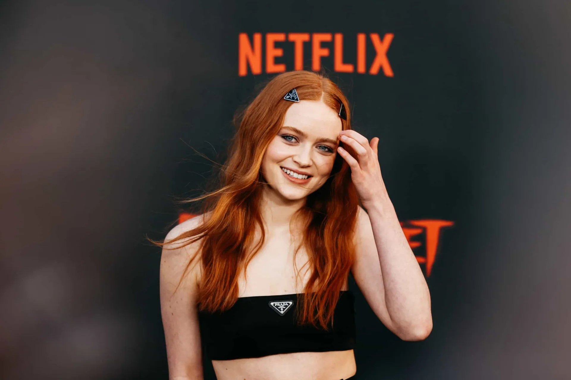 Sadie Sink, a Max de Stranger Things, em um evento de divulgação da série.