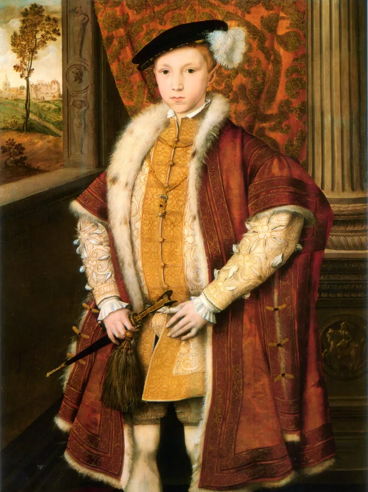 Retrato do jovem Rei Eduardo VI, herdeiro de Henrique VIII.