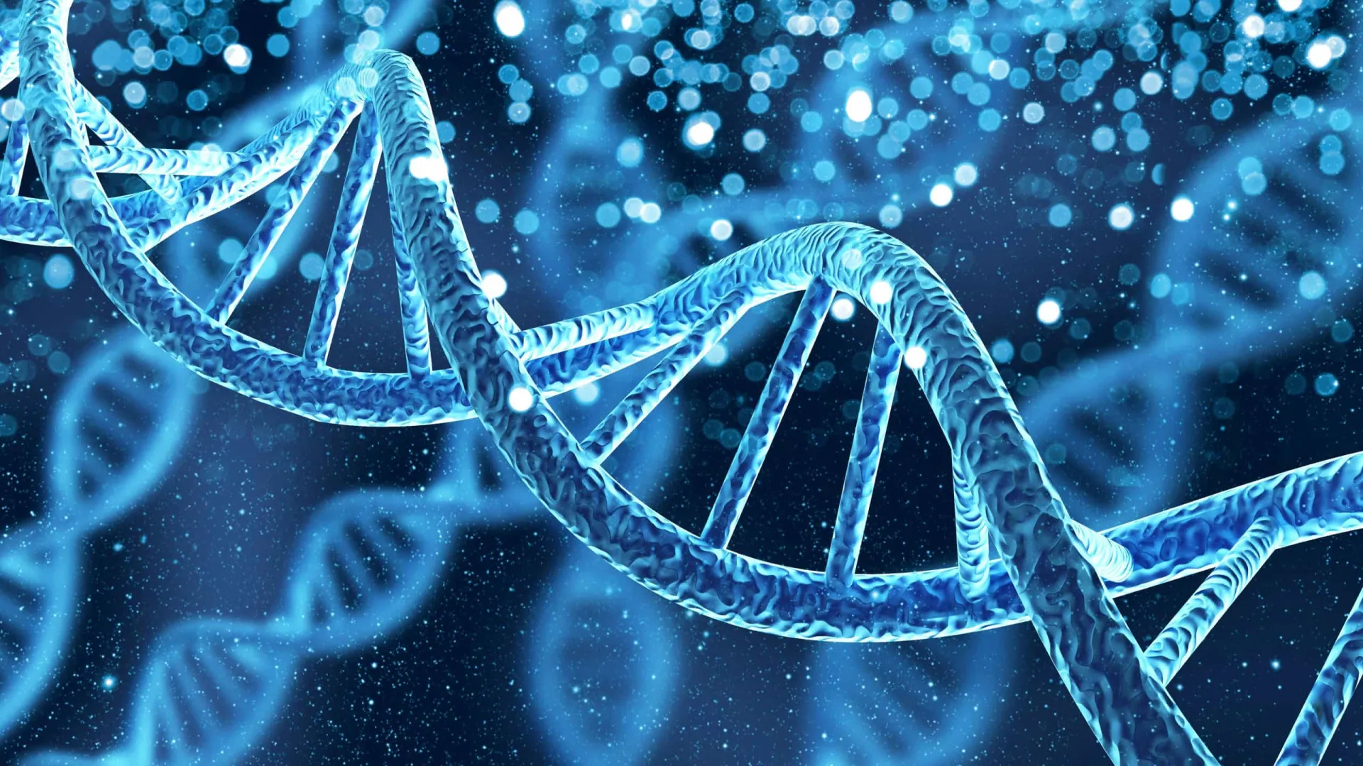 Representação de um raio atingindo um gene, simbolizando uma mutação aleatória.
