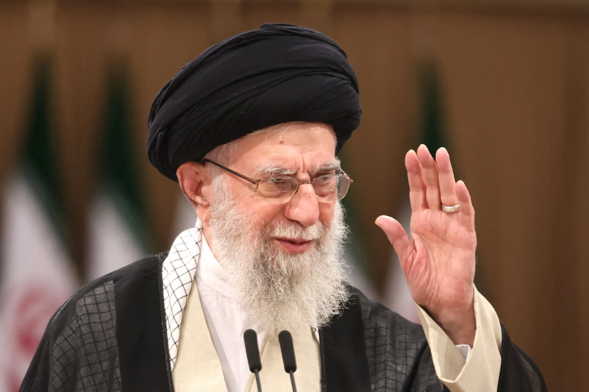 O líder supremo do Irã, Aiatolá Ali Khamenei, em um pronunciamento.