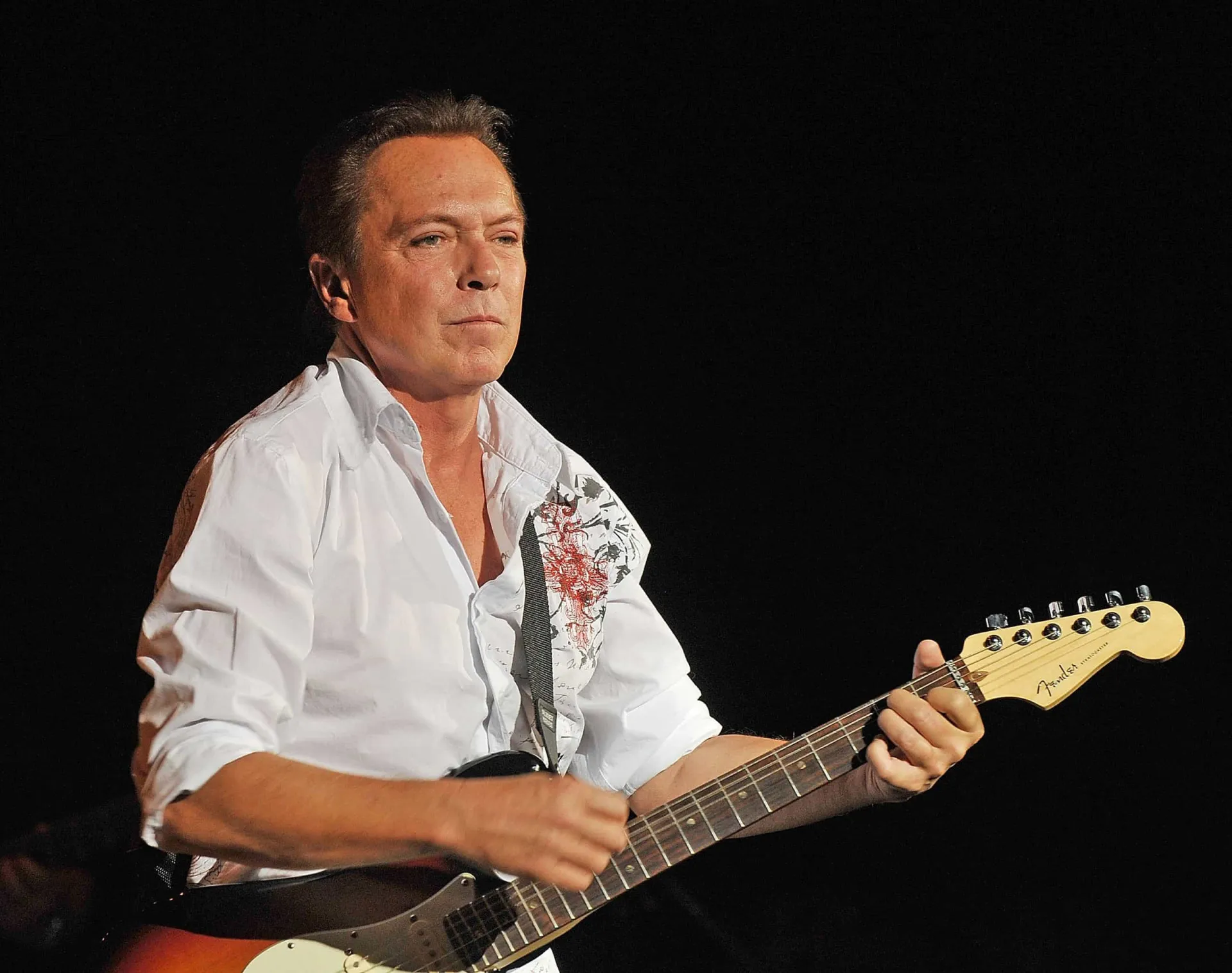 David Cassidy em uma foto mais recente, com um olhar cansado.