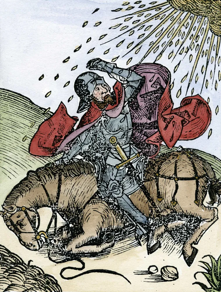 Representação de Saulo de Tarso liderando a perseguição aos cristãos.