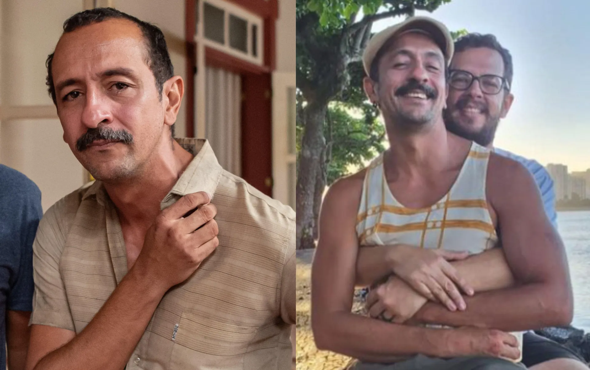O ator Irandhir Santos, de 'Renascer', e seu marido, o professor Roberto Efrem Filho.