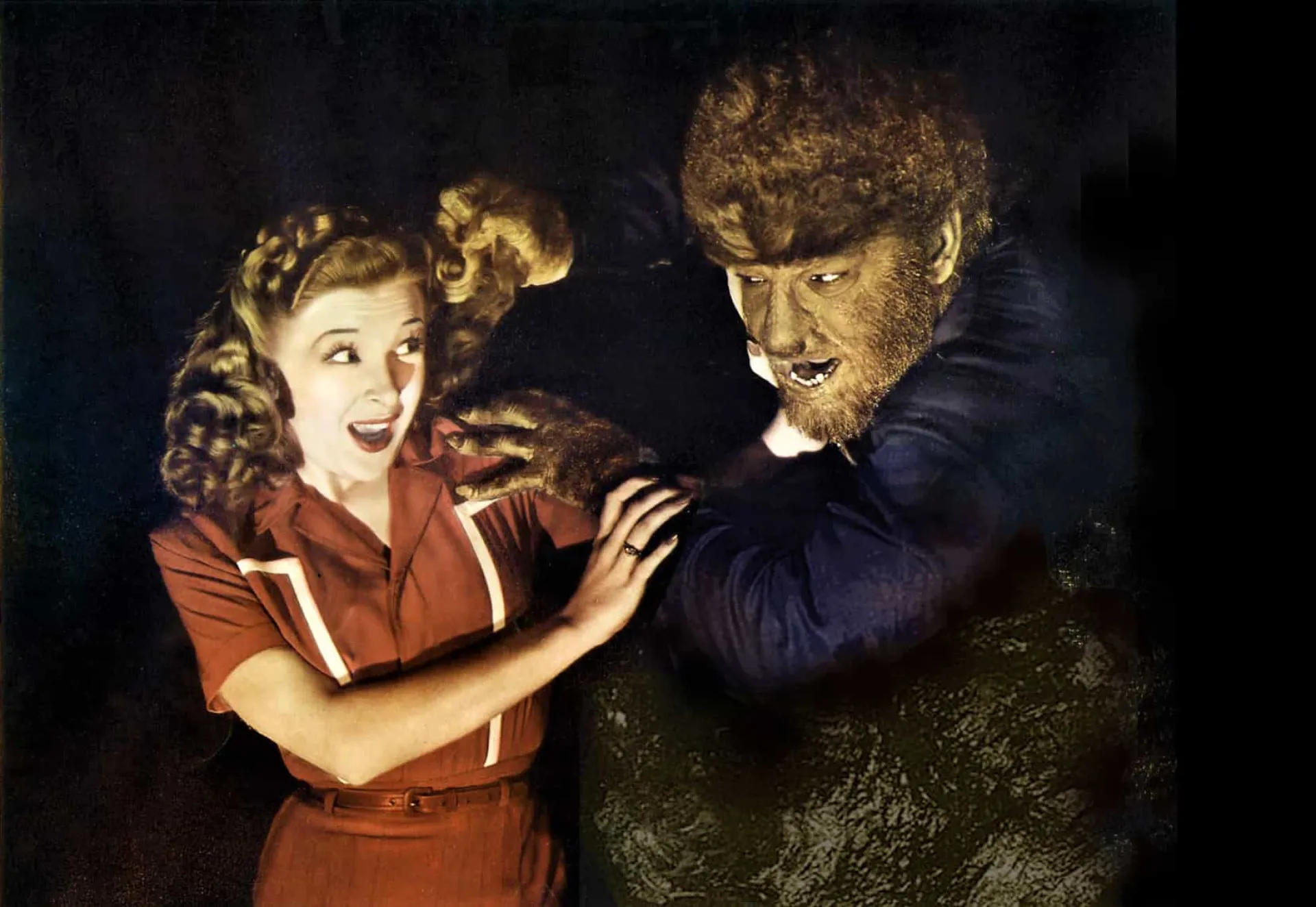 Lon Chaney Jr. caracterizado como o Lobisomem, seu papel mais famoso.