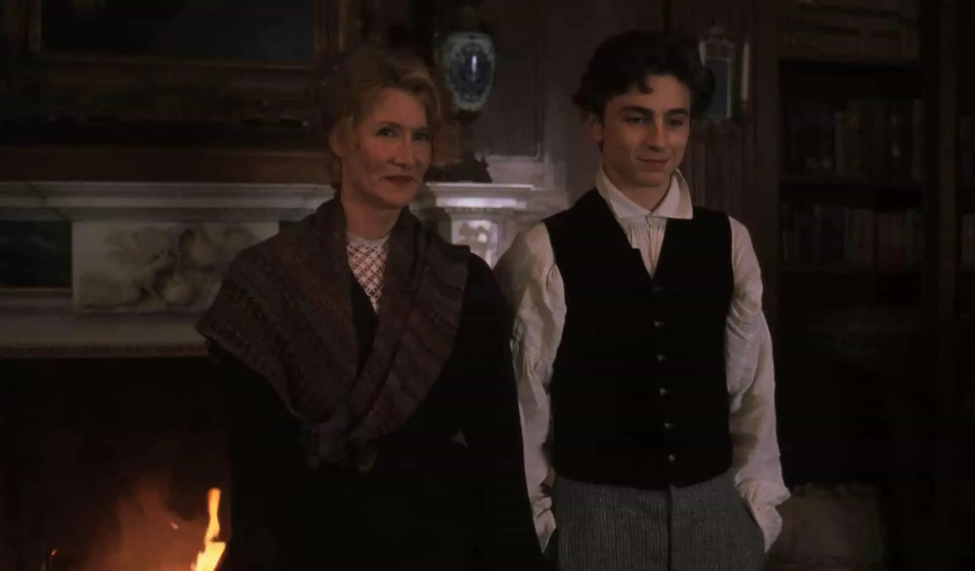 Timothée Chalamet e Saoirse Ronan em uma cena do filme 'Adoráveis Mulheres'.