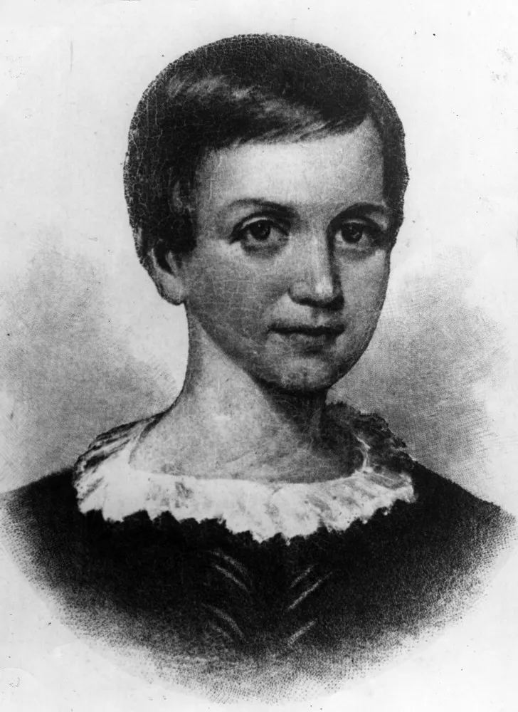 Daguerreótipo da poeta americana Emily Dickinson, uma das poucas imagens conhecidas dela.