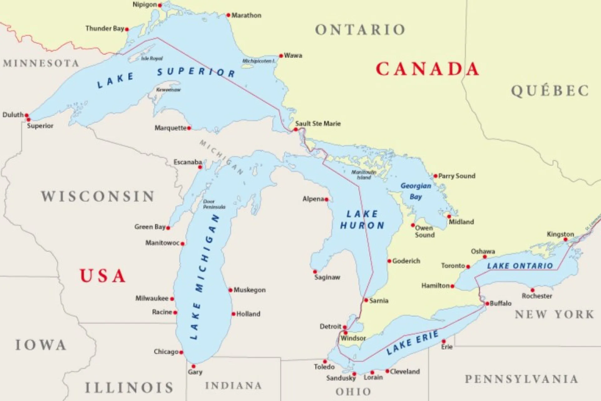 A superfície calma do Lago Michigan, que esconde os destroços do voo 2501.