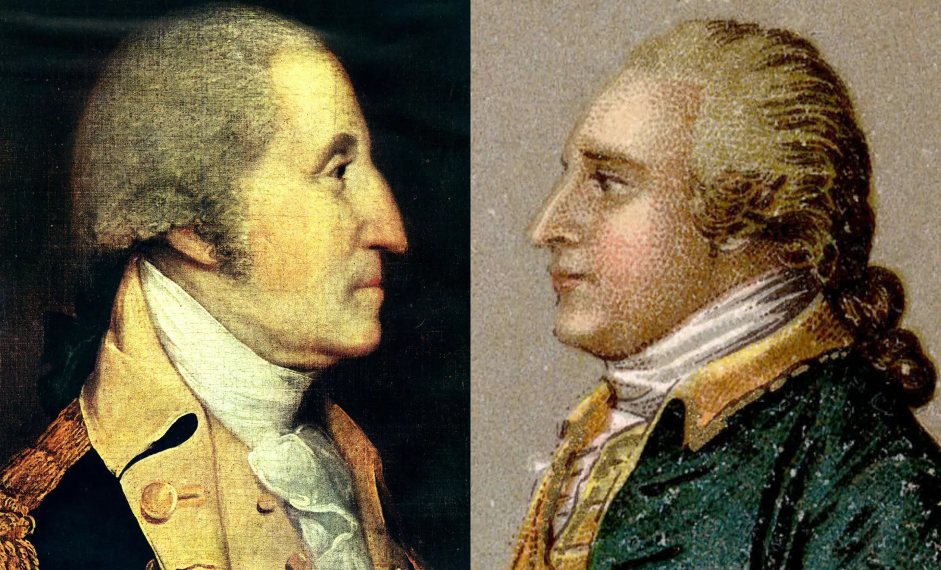 Ilustração da reunião entre o espião britânico John André e Benedict Arnold.