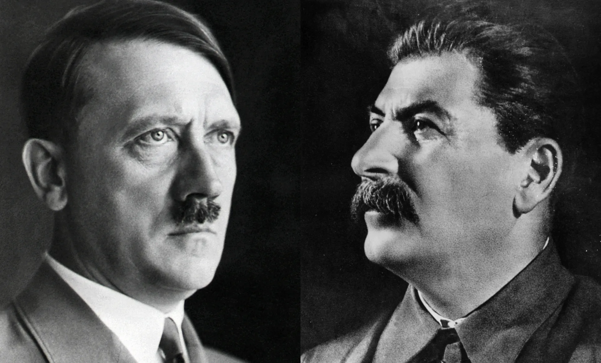Representantes da Alemanha Nazista e da União Soviética assinando o pacto Molotov-Ribbentrop.