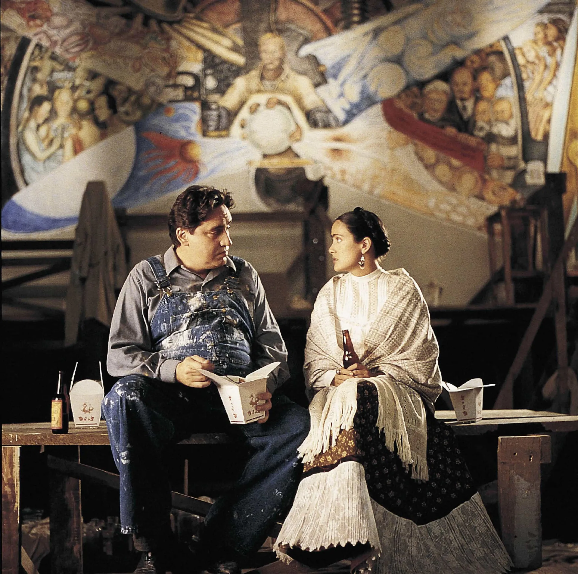 Salma Hayek caracterizada como a icônica artista mexicana Frida Kahlo.