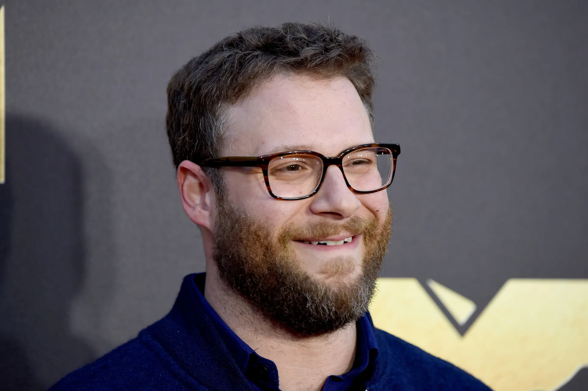 O ator e comediante Seth Rogen com sua risada característica.
