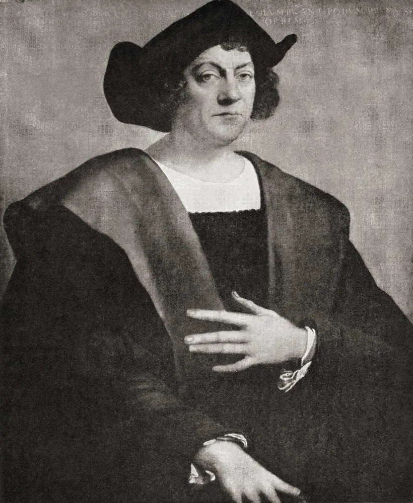 Retrato de Cristóvão Colombo, o famoso navegador italiano.
