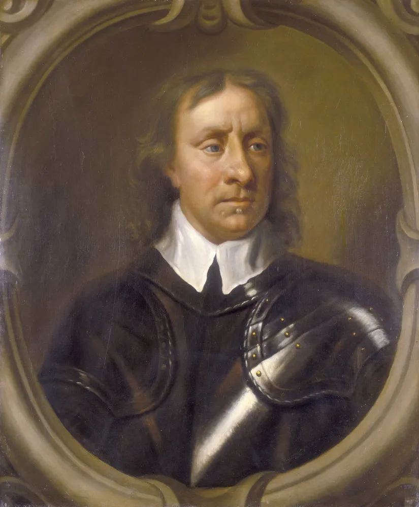 Retrato de Oliver Cromwell, figura central da Guerra Civil Inglesa.