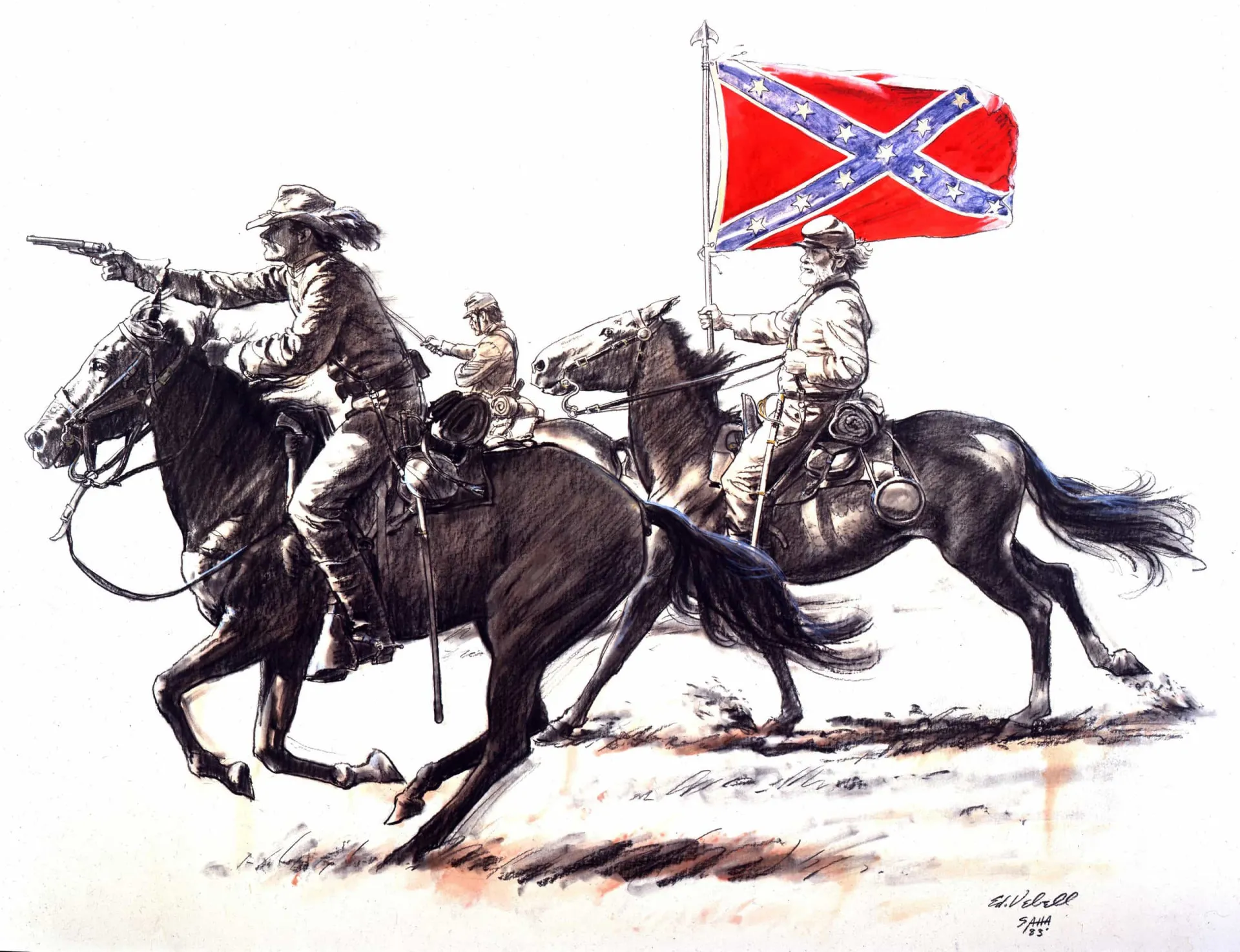 Descendentes de confederados americanos no Brasil, vestidos com trajes da época da Guerra Civil.