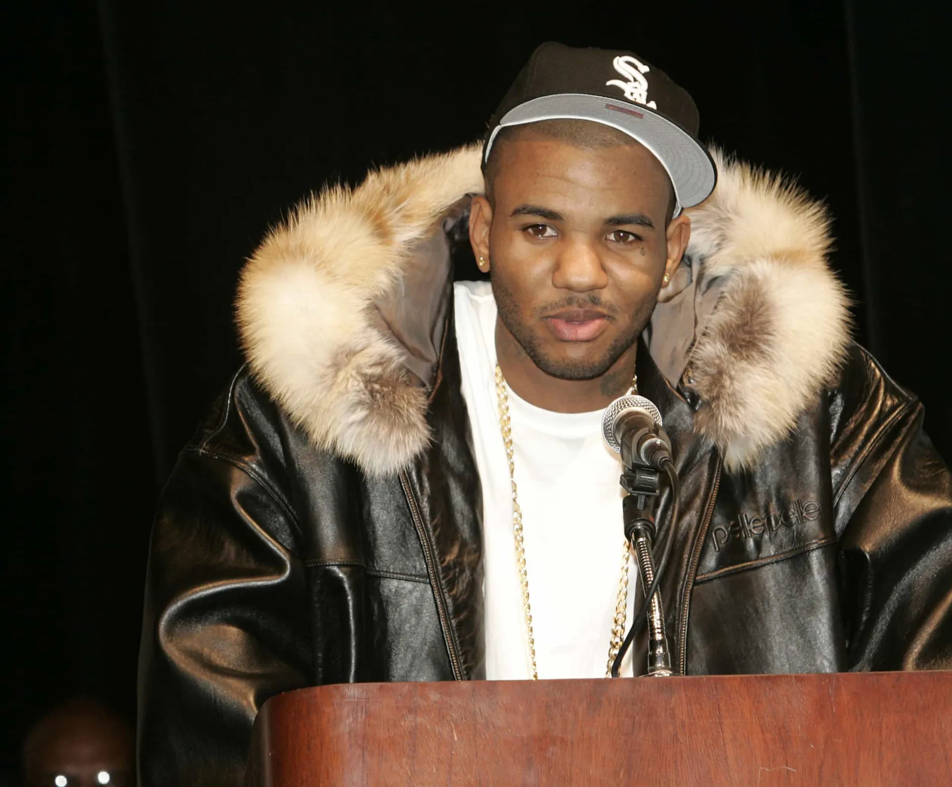 O rapper The Game com seu visual característico.