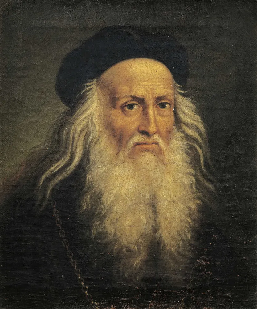 Famoso autorretrato de Leonardo da Vinci, um dos maiores gênios da história.
