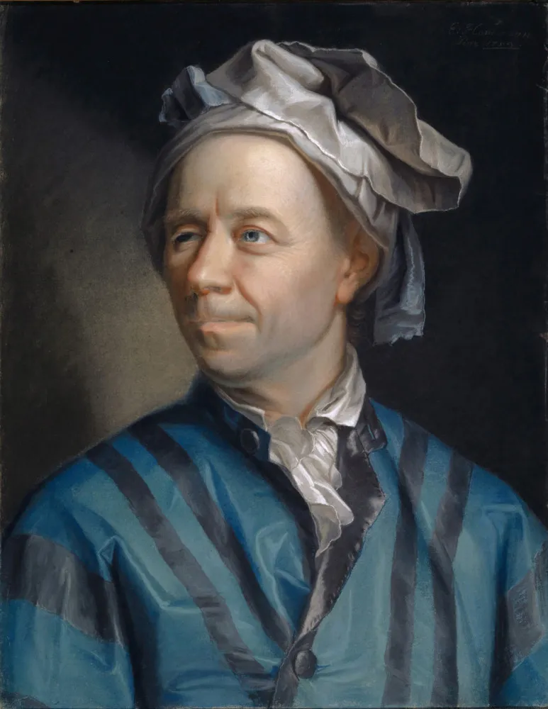 Retrato de Leonhard Euler, o prolífico matemático suíço do século XVIII.