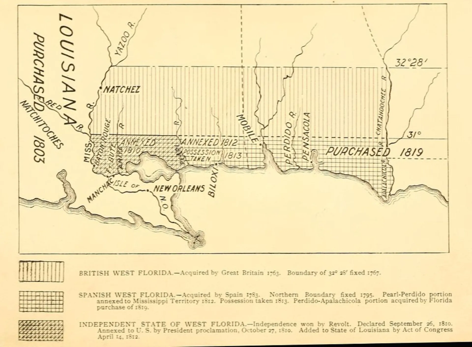 Documento histórico relacionado à Compra da Louisiana, o acordo que desencadeou a rebelião.