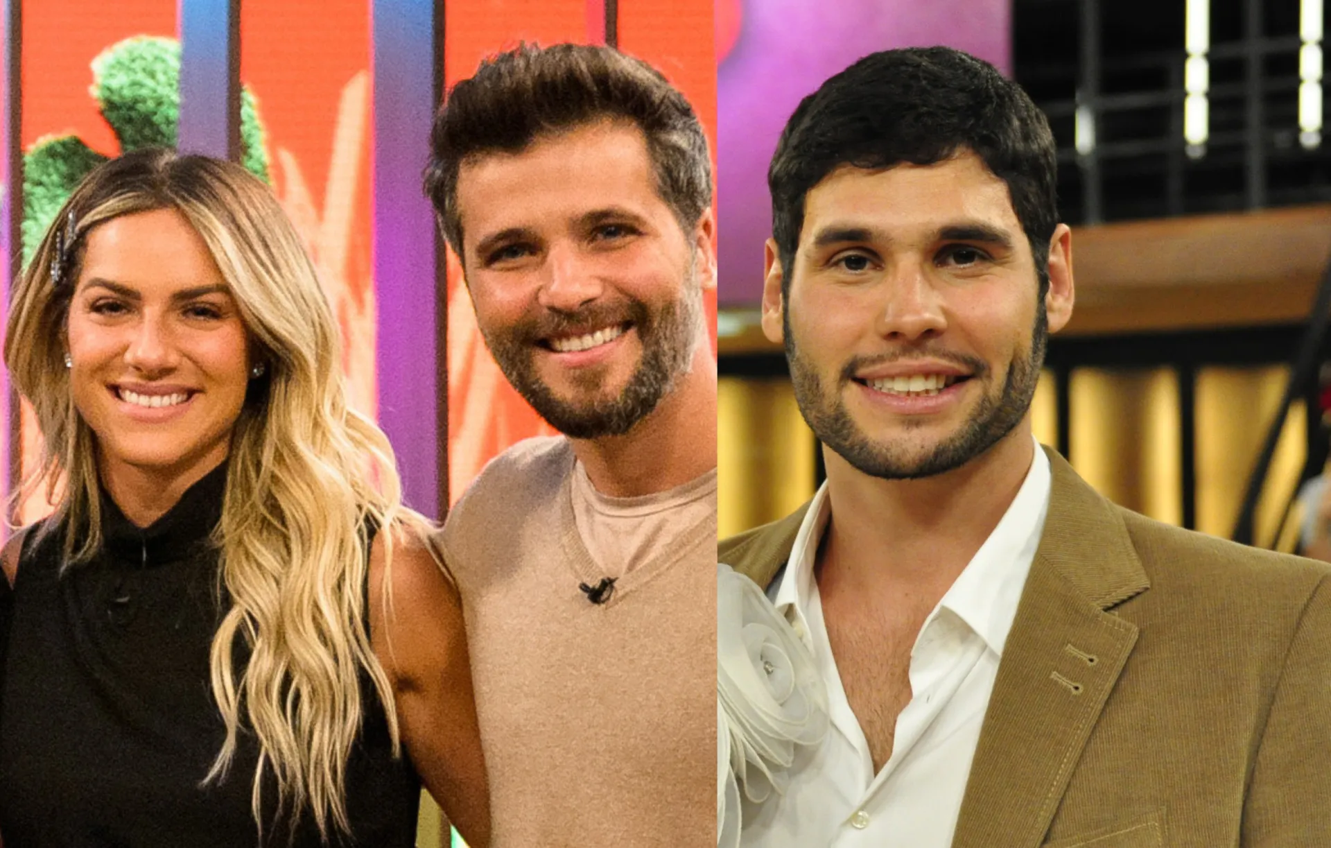 Giovanna Ewbank e Dudu Azevedo em uma cena de novela, com expressões sérias.