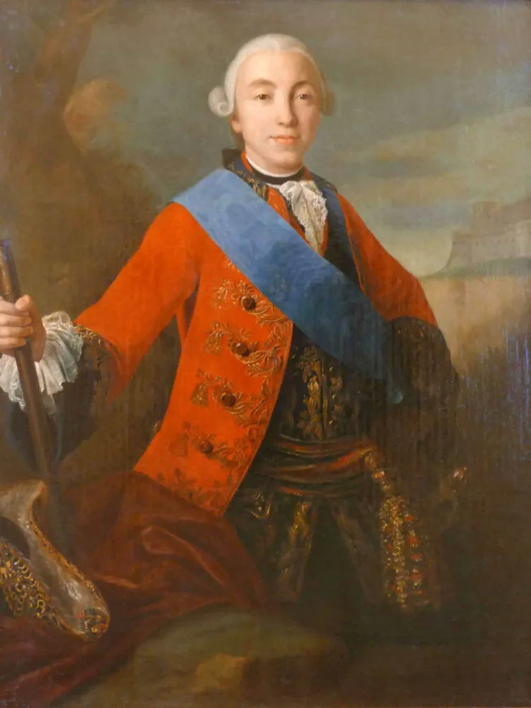 Retrato de Pedro III da Rússia, que parecia mais interessado em bebida do que em sua esposa.