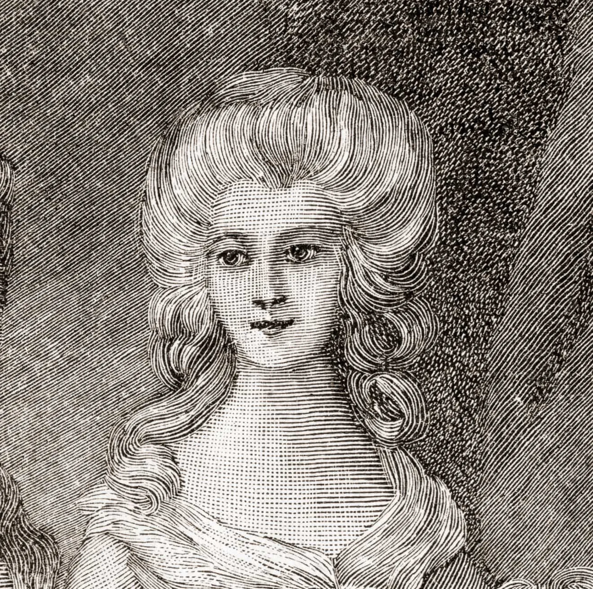 A Princesa Augusta Sophia em uma idade mais avançada, refletindo sua vida reclusa.