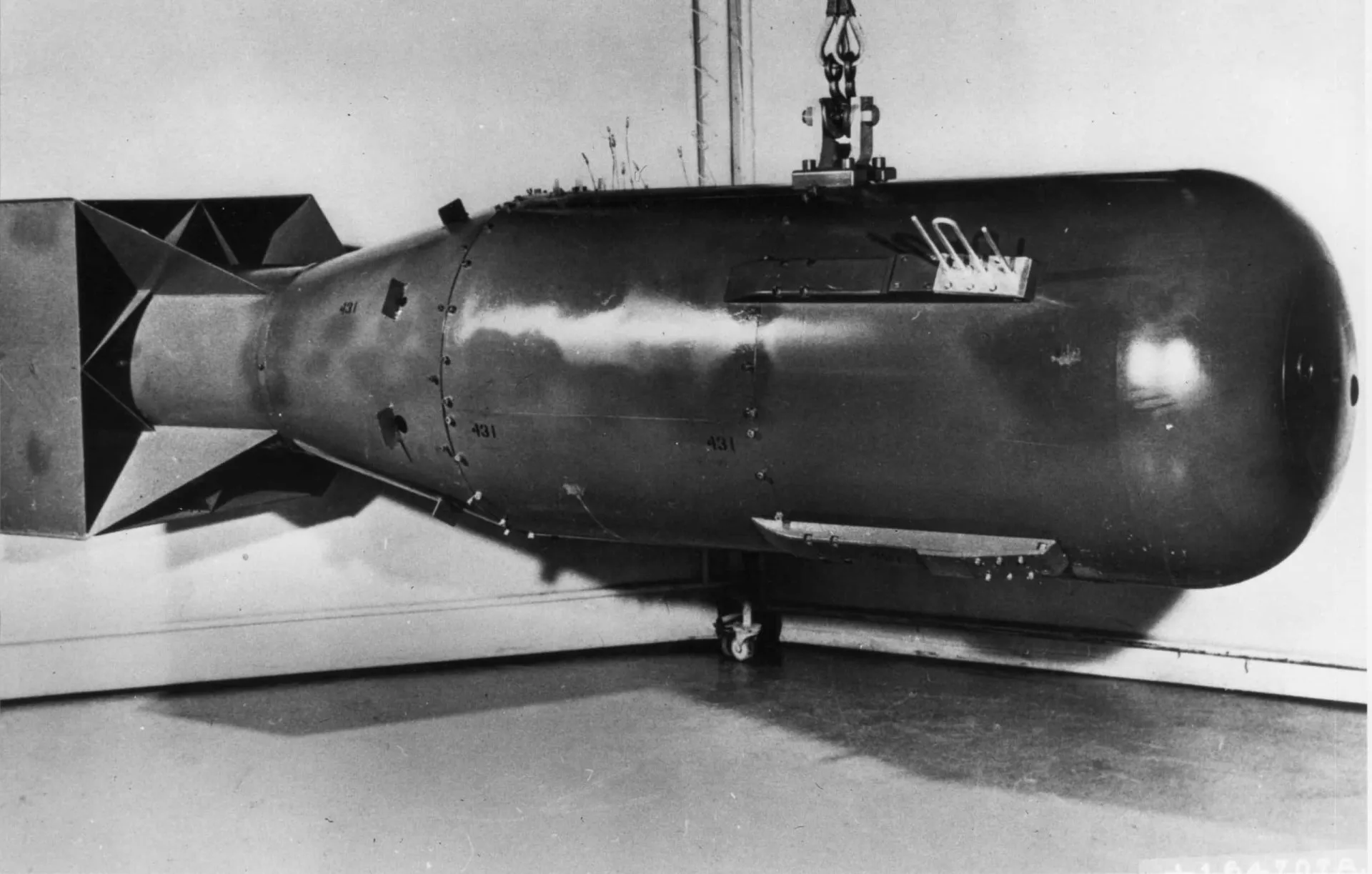 Réplica da bomba atômica 'Little Boy' que foi usada em Hiroshima.