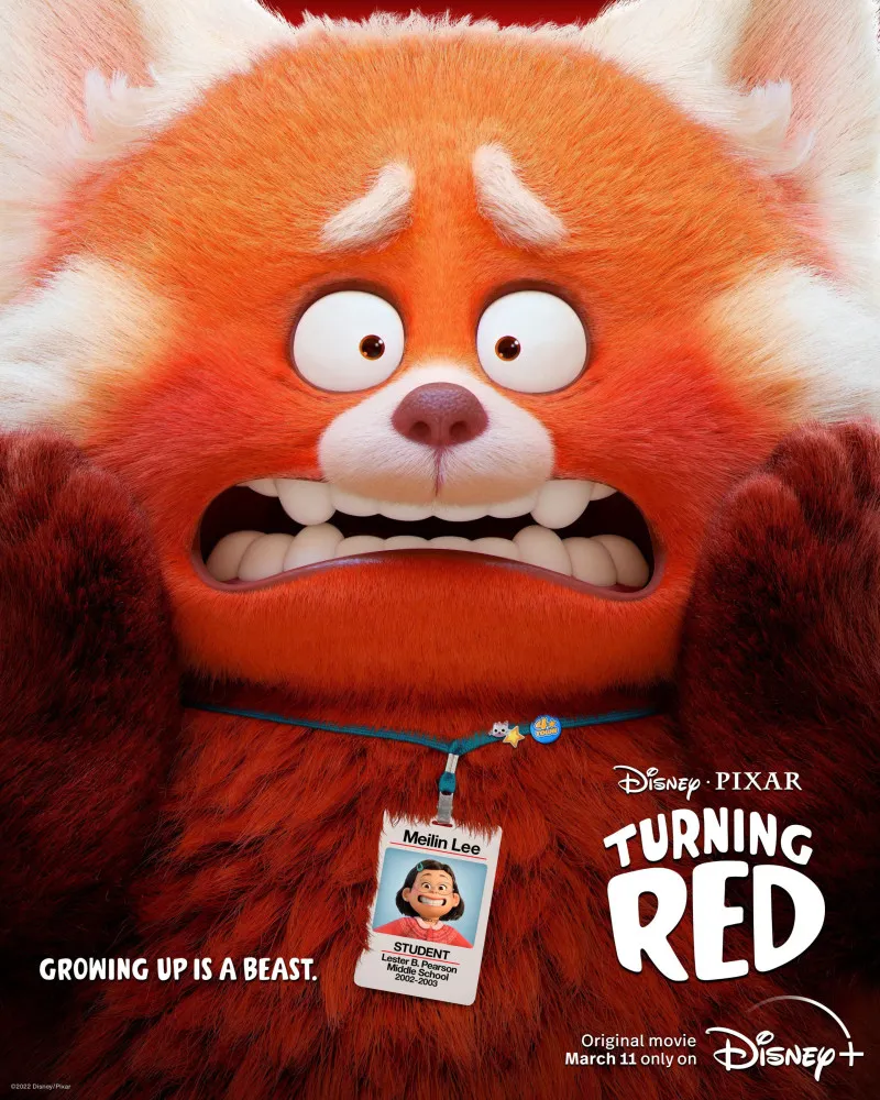 A protagonista Mei Lee transformada em um panda vermelho gigante no filme 'Red: Crescer é uma Fera'.