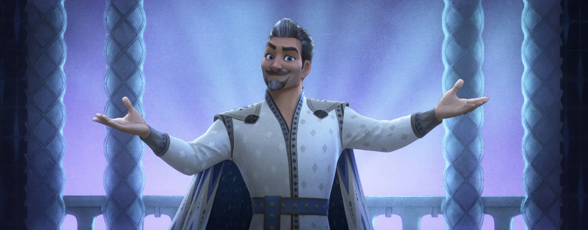 O vilão de 'Wish', Rei Magnífico, em uma cena do filme de animação da Disney.