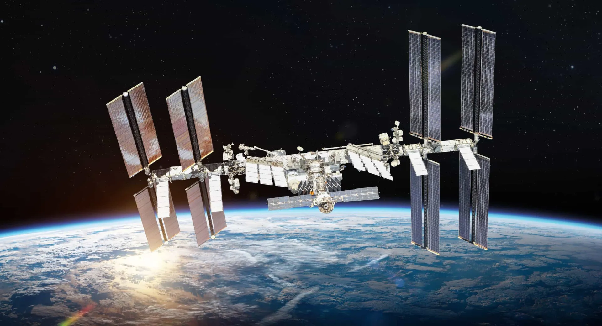Animação mostrando sinais sendo enviados de animais na Terra para a Estação Espacial e de volta para cientistas.