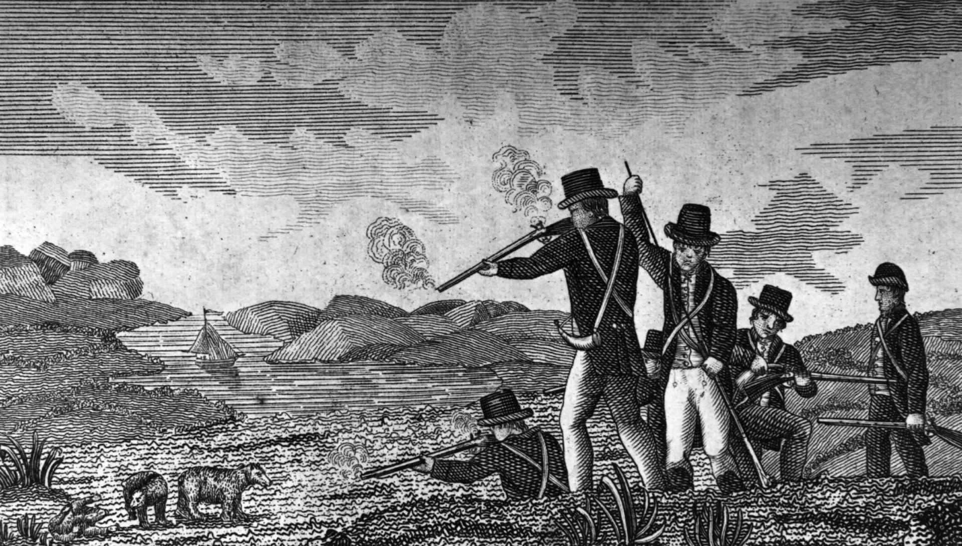 Pintura histórica retratando a expansão para o oeste dos Estados Unidos.