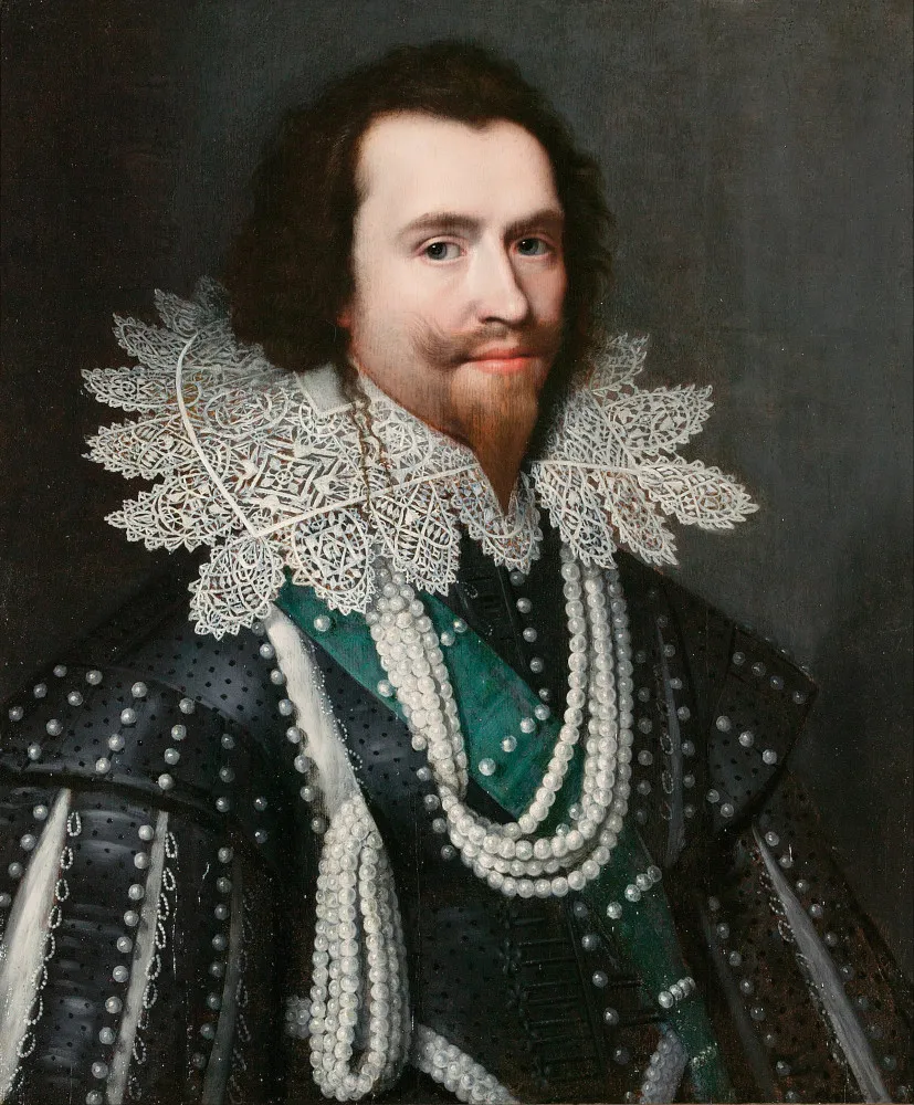 Pintura de George Villiers, primeiro duque de Buckingham, o favorito mais famoso do Rei Jaime.