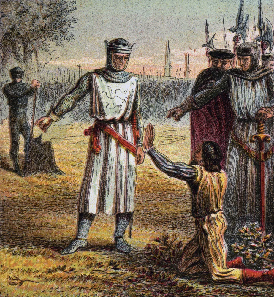 Piers Gaveston, o primeiro conde da Cornualha, em uma pintura de época.