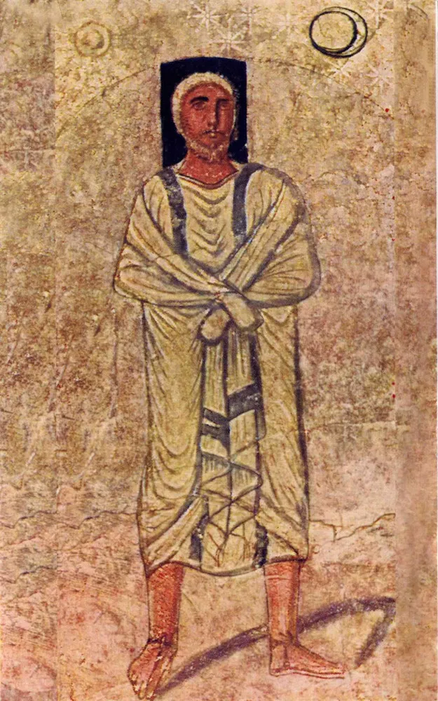 Pintura histórica retratando a vida cotidiana sob a influência romana e helenística.