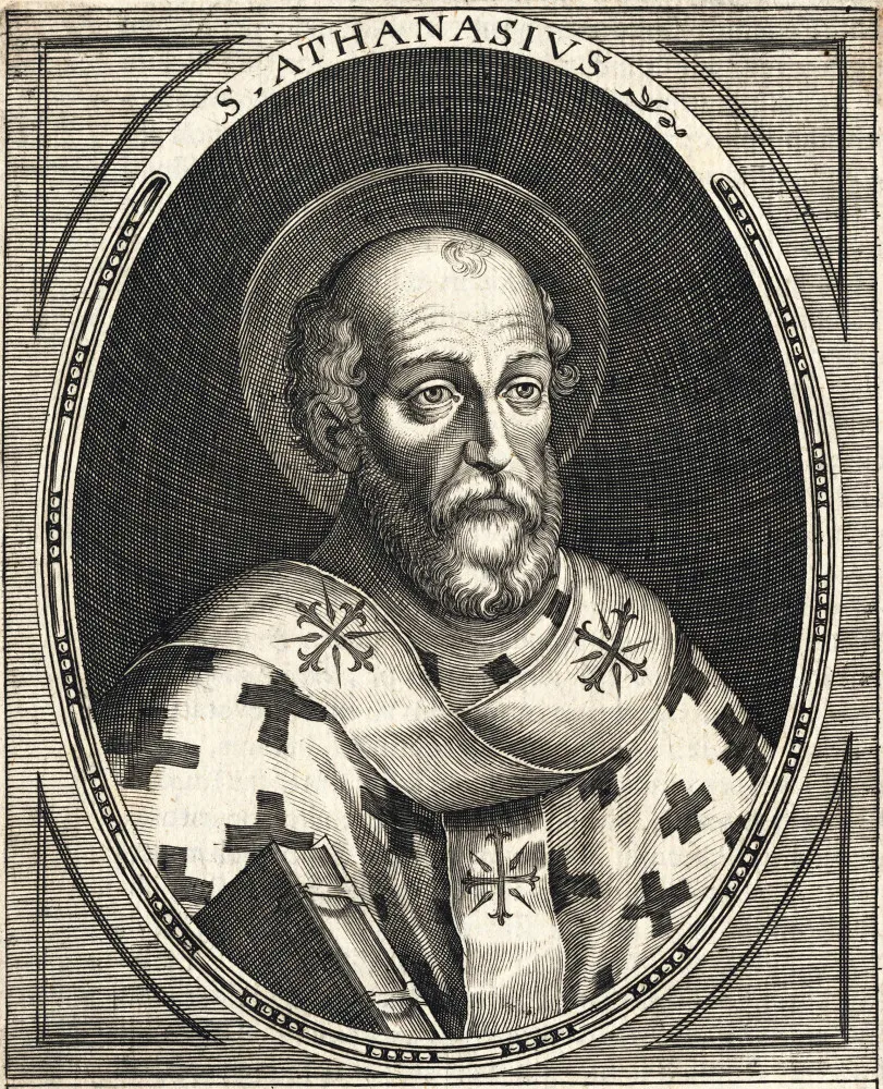 Retrato de Atanásio de Alexandria, um influente bispo do século IV.
