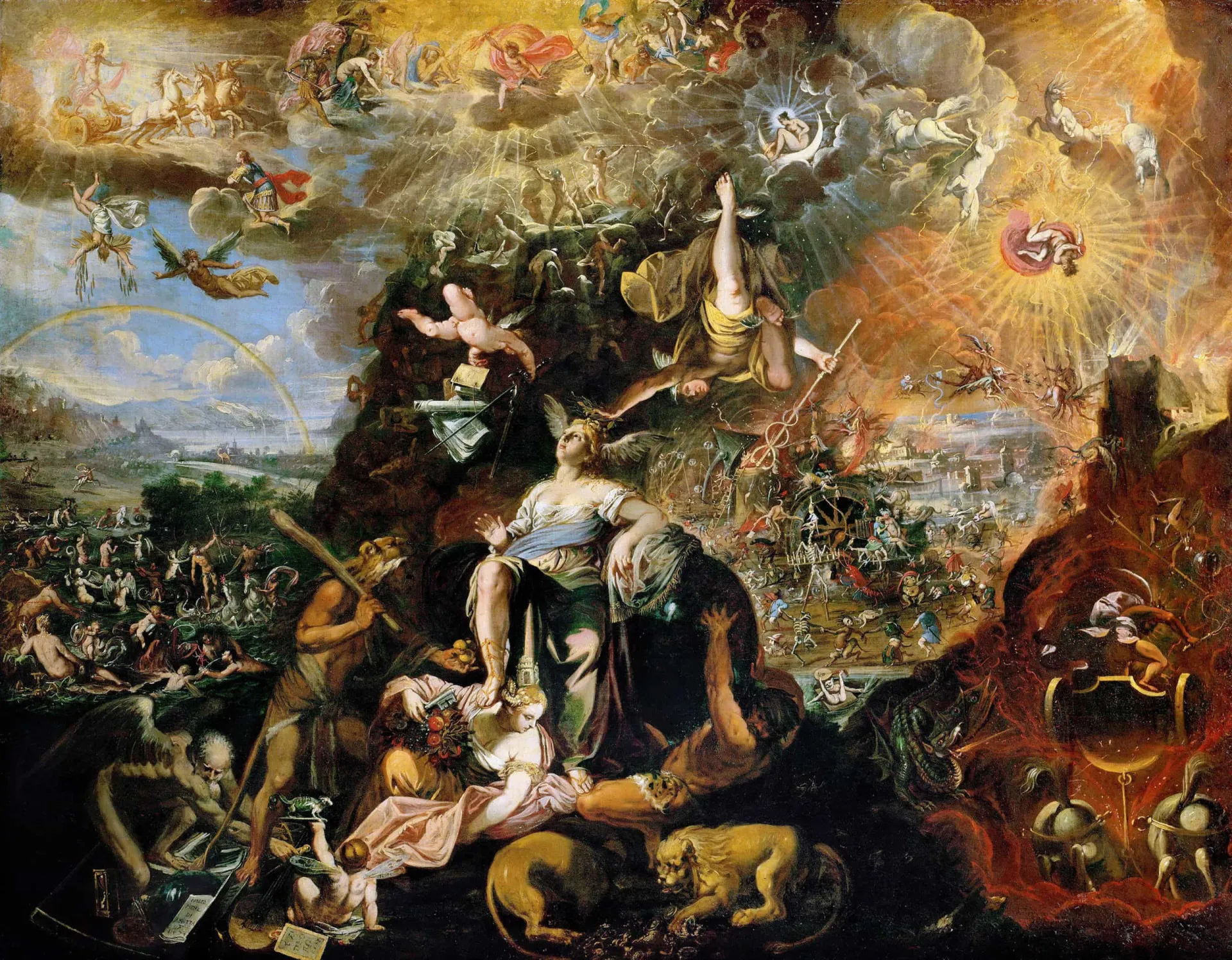 Pintura representando cristãos sendo perseguidos e levados por soldados romanos.