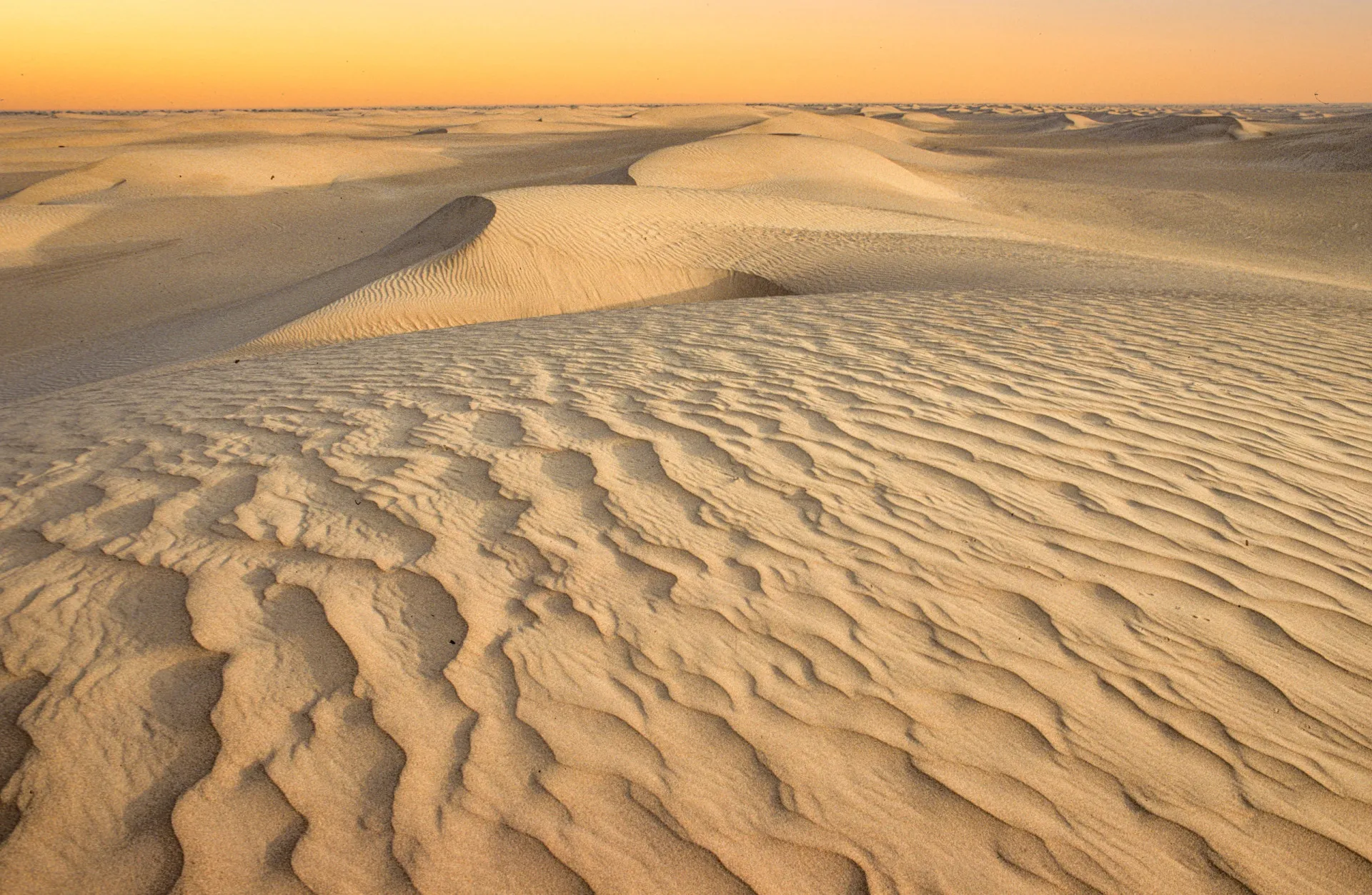 Deserto vasto e árido, mostrando a dificuldade de uma jornada sem água e recursos.