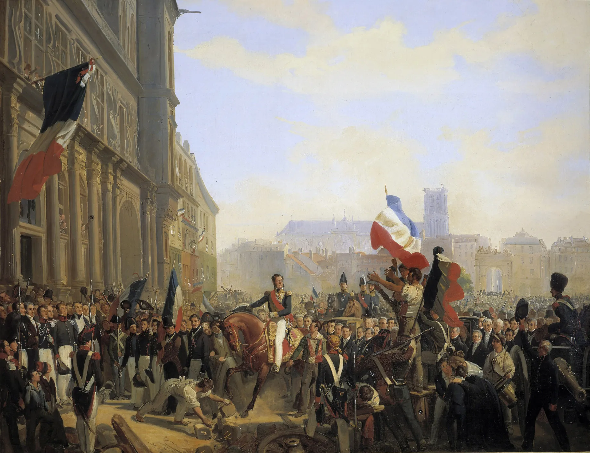 Pintura representando a Tomada da Bastilha, marco inicial da Revolução Francesa.