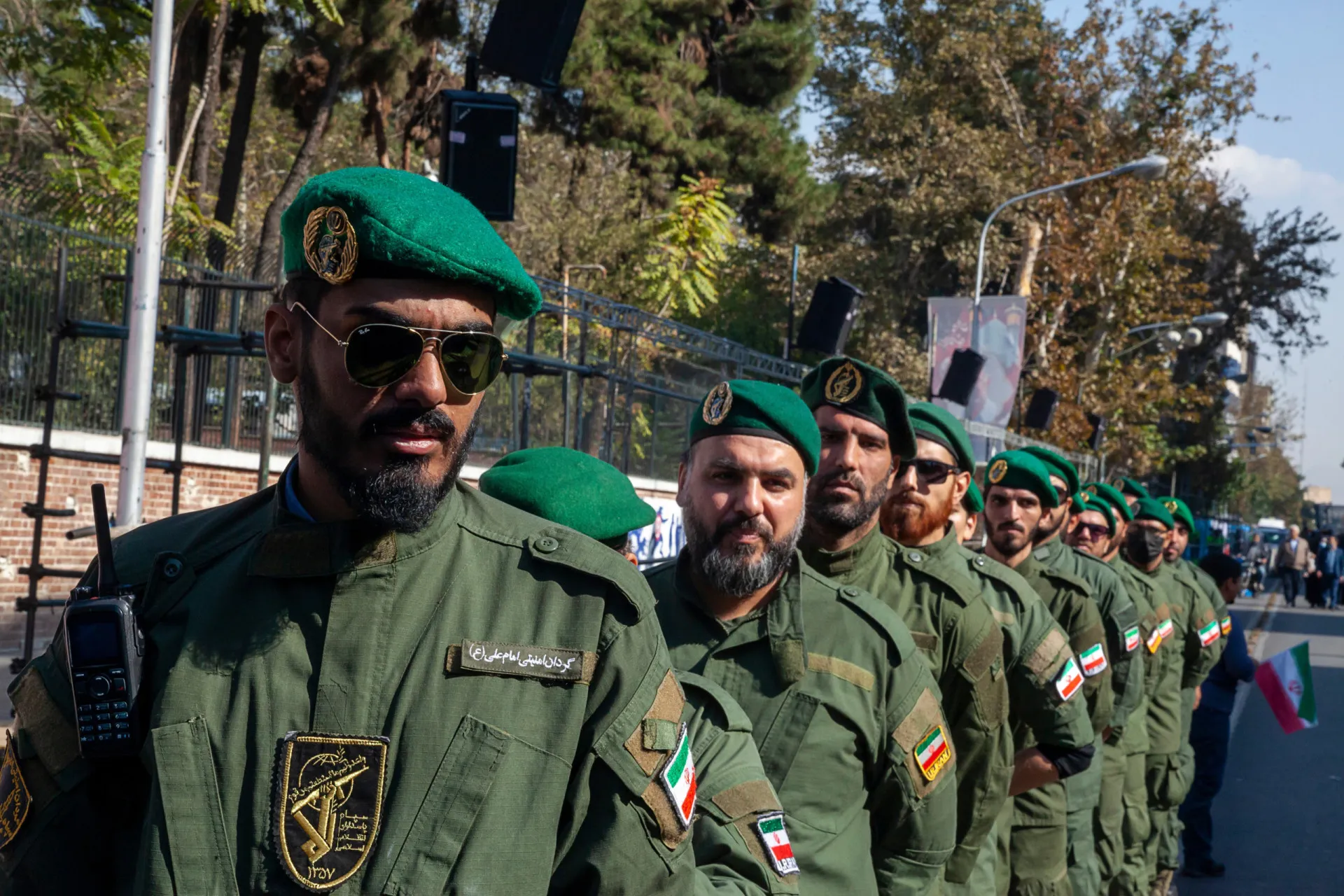 Soldados iranianos em um desfile militar em Teerã.