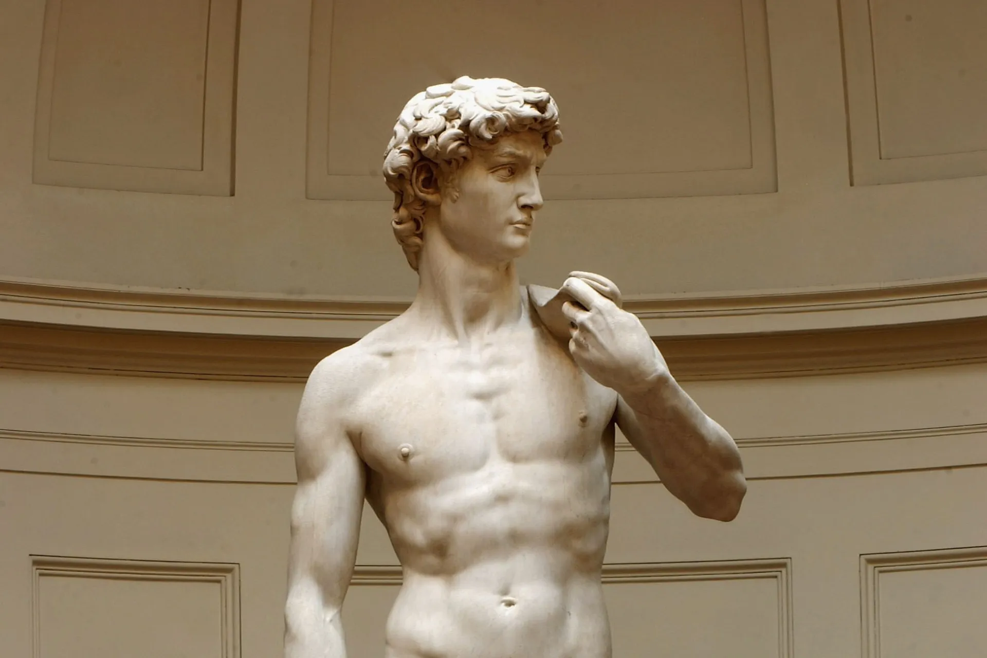 Homem sem camisa, mostrando os mamilos em seu peito.