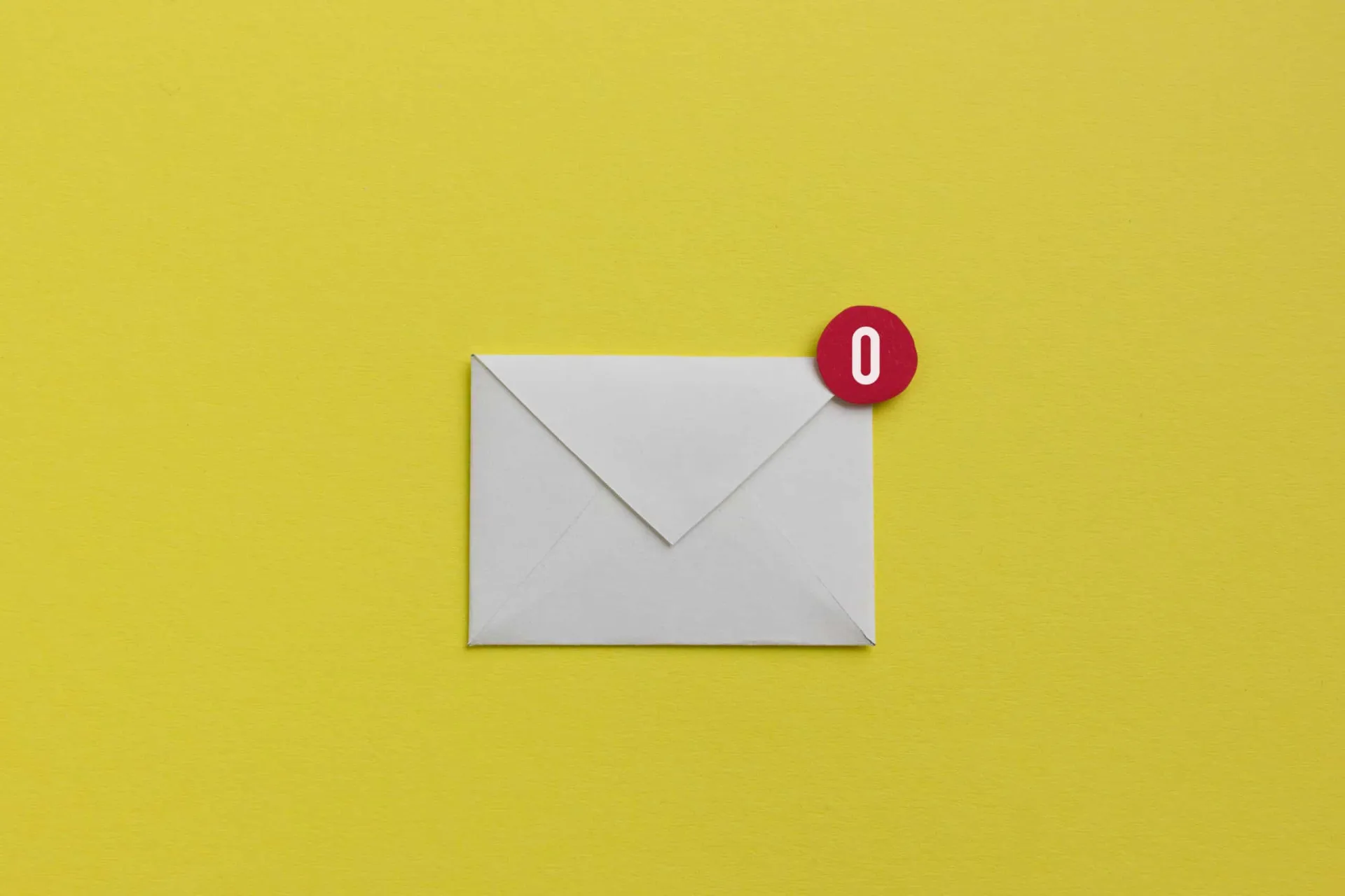 Uma caixa de entrada de e-mail vazia com a mensagem