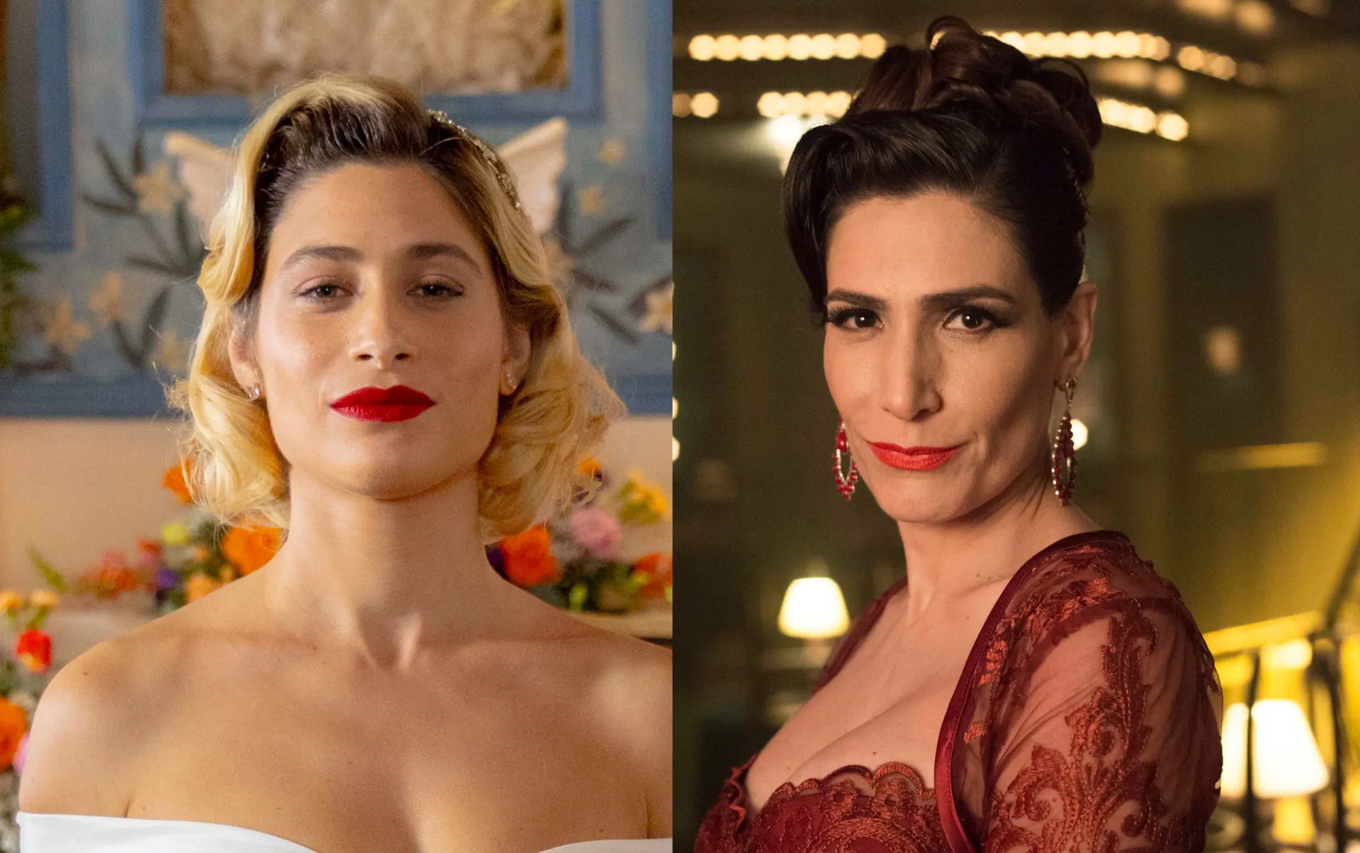 Montagem de fotos da atriz Luisa Arraes e sua mãe, Virgínia Cavendish.