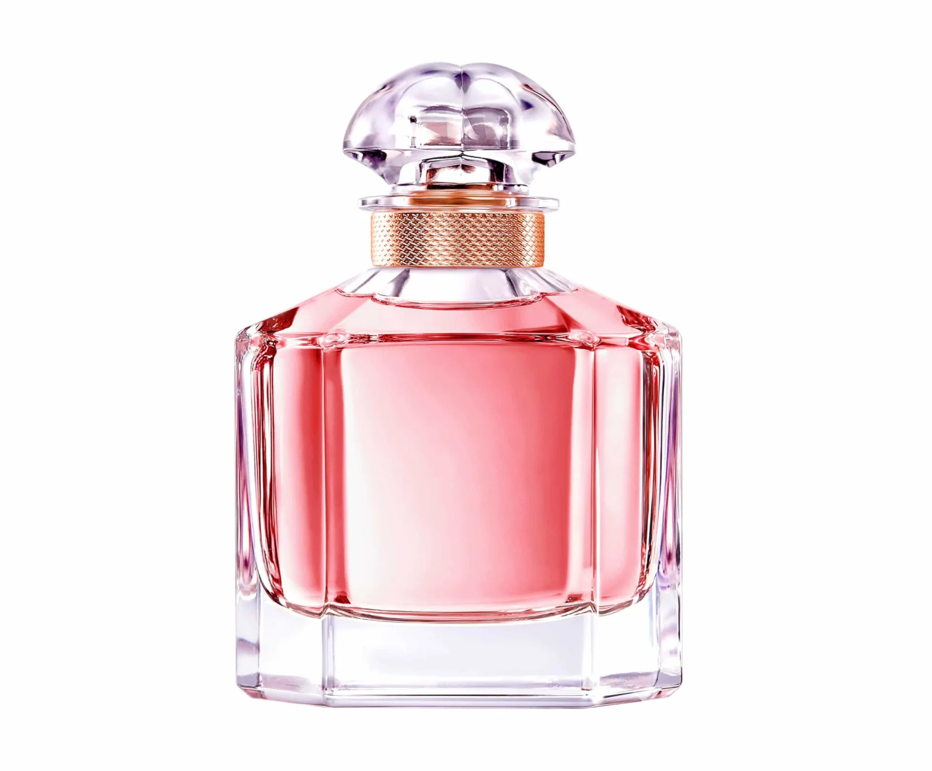 Frasco de perfume elegante ao lado de uma única rosa vermelha.
