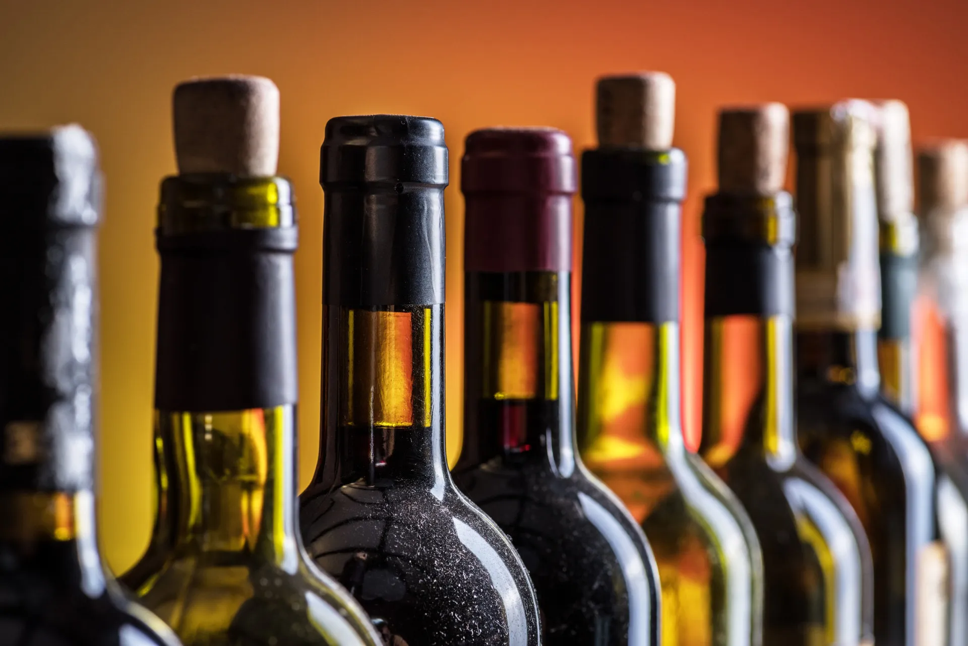 Duas taças de vinho tinto brindando em um ambiente de bar.